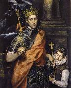 El Greco St Louis,King of France,with a Page oil painting on canvas